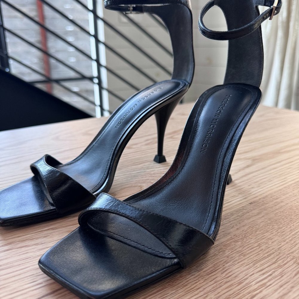 Sigerson Morrison 'Smcarita Black Capretto' stiletto heels size 37.5